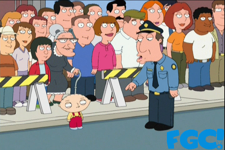 Family Guy Stewie and Hobey the cop